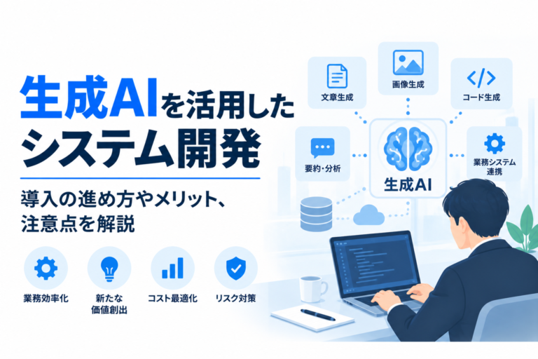 生成AIを活用したシステム開発｜導入の進め方やメリット、注意点を解説