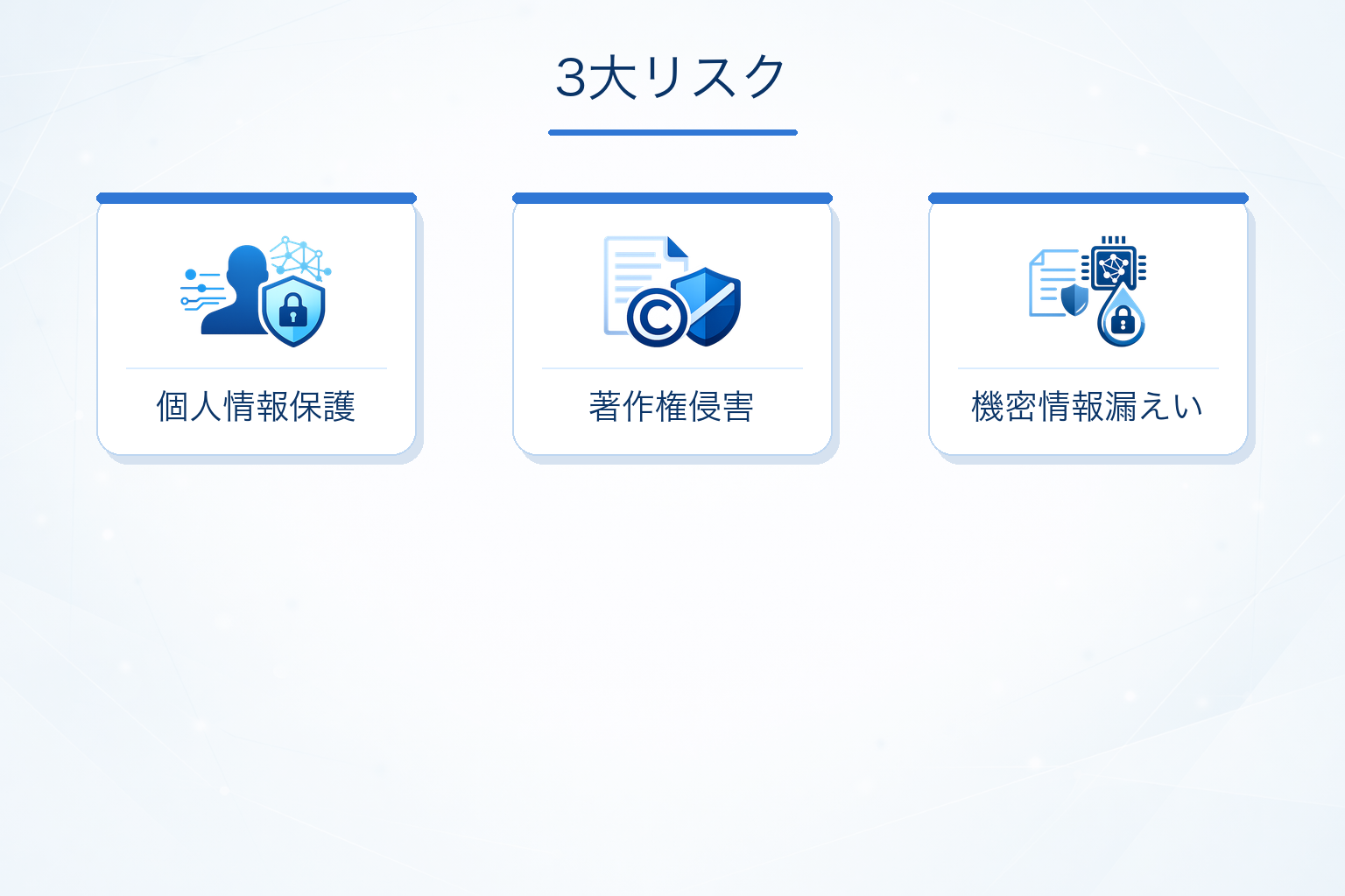 生成AIで企業が注意すべき3大リスク