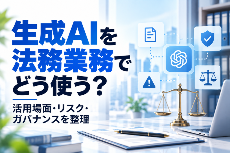 生成AIを法務業務でどう使う？活用場面・リスク・ガバナンスを整理