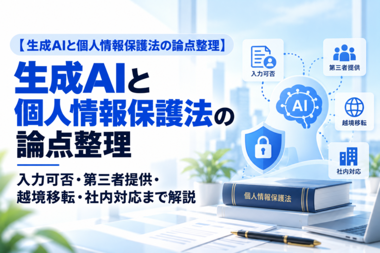 【生成AIと個人情報保護法の論点整理】入力可否・第三者提供・越境移転・社内対応まで解説